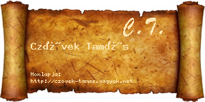 Czövek Tamás névjegykártya